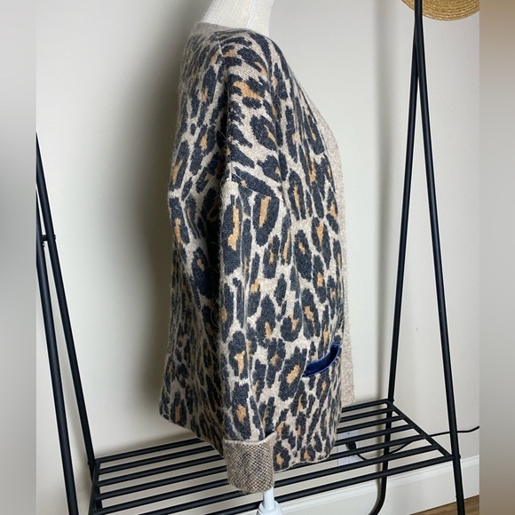 AQC Leo Cardigan Brown Leopard Print Sweater Size 1 / Small - Picture 6 of 8